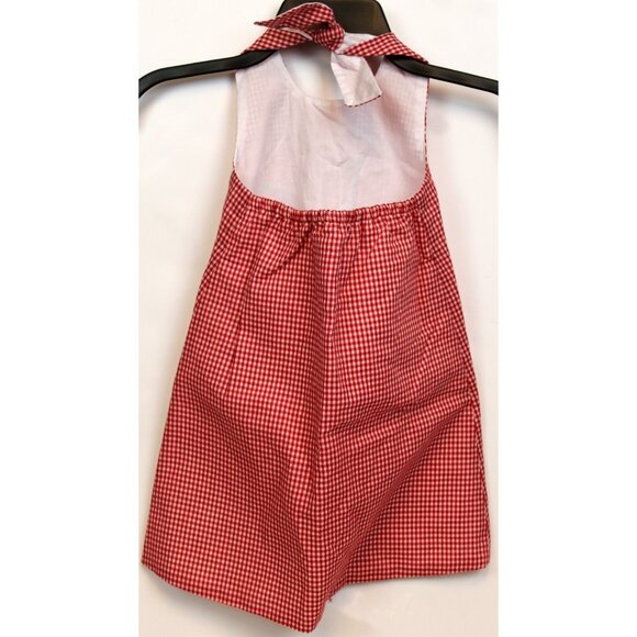 Potato Saks Red Gingham Halter Dress sz 4 Star Wand Ribbon Tulle Birthday July 4 - Picture 6 of 9